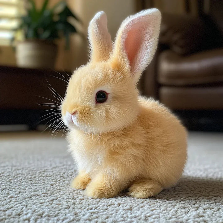 Realistic Plush Bunny Toy - Soft and Cuddly Rabbit Stuffed Animal for Kids