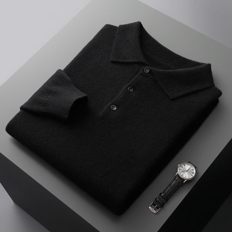 Cashmere Long Sleeve Polo Shirt