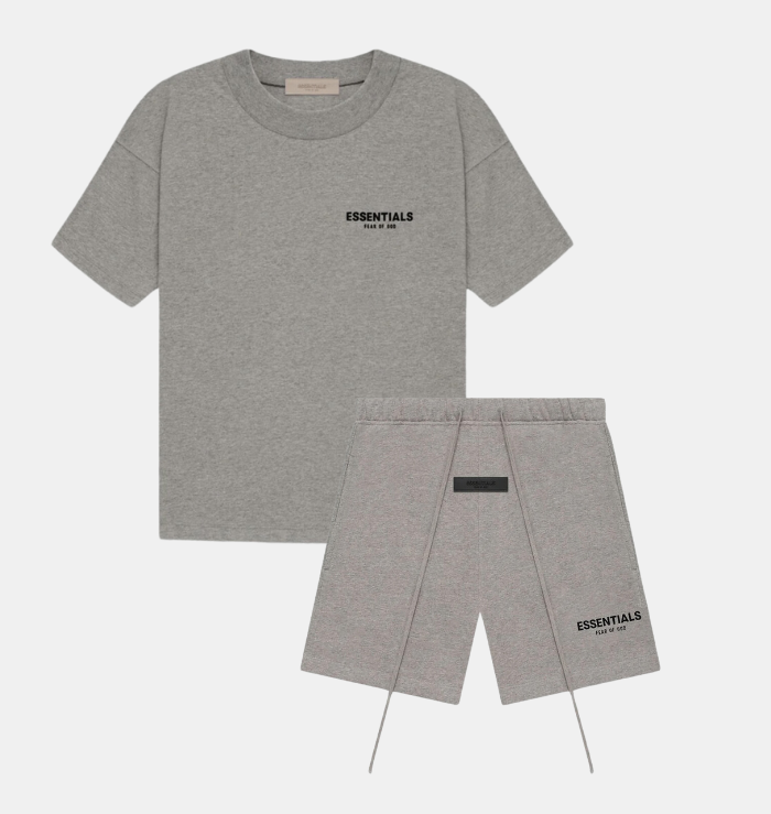 Fear of God Essentials Short Set 'Dark Heather Oatmeal' (SS22)