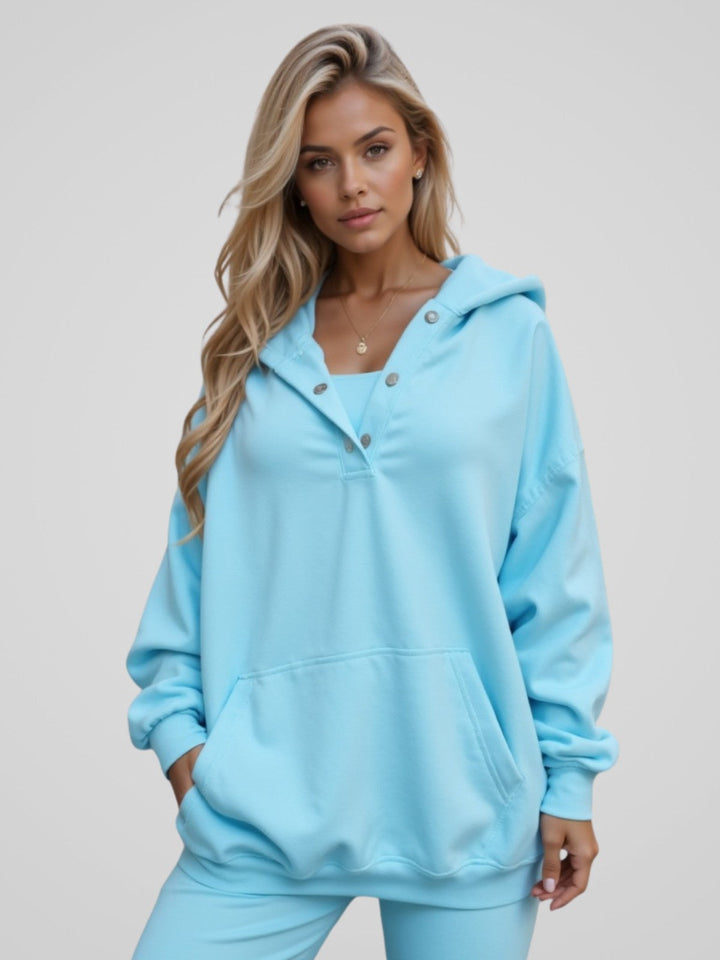 Cozy Oversized Snap-Fit Hoodie for Ultimate Comfort