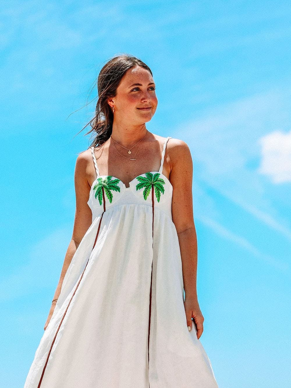 Women's Tropical Print Slip Dress - Lightweight Summer Fashion