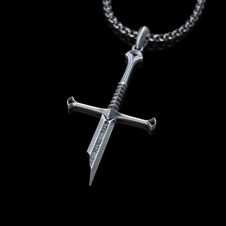 Unique Broken Sword Pendant Necklace - Stylish Gothic Jewelry for Men and Women