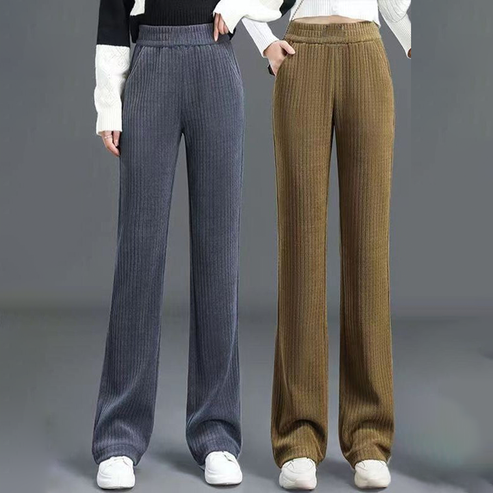 Women's Comfortable Stretchy Wide Leg Pants with Elastic Waist - Versatile Loose Fit Trousers