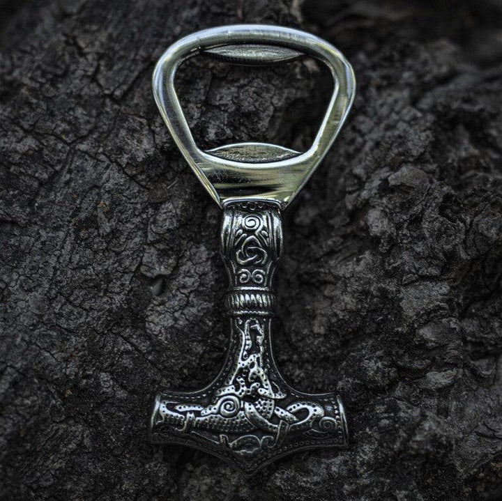Stainless Steel Mjolnir Bottle Opener - Durable Norse Mythology Inspired Design