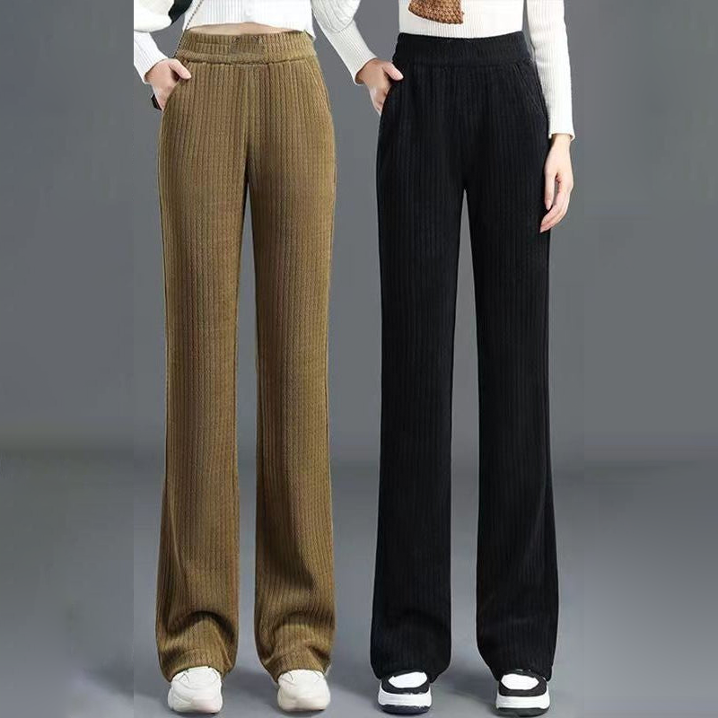 Women's Comfortable Stretchy Wide Leg Pants with Elastic Waist - Versatile Loose Fit Trousers