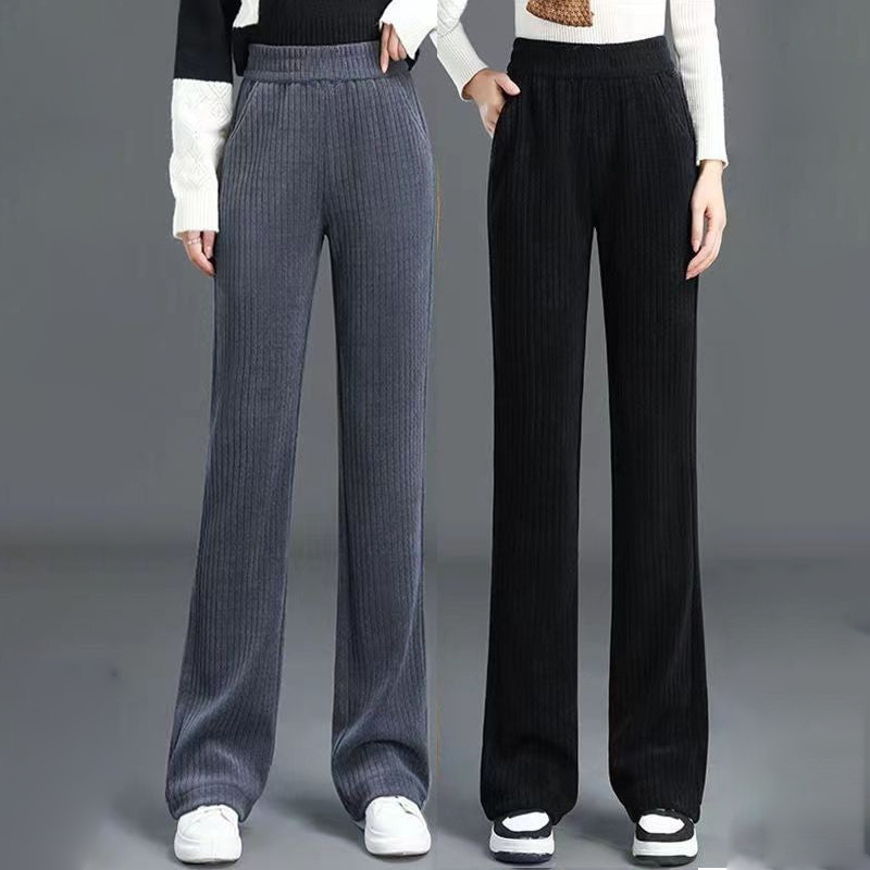 Women's Comfortable Stretchy Wide Leg Pants with Elastic Waist - Versatile Loose Fit Trousers