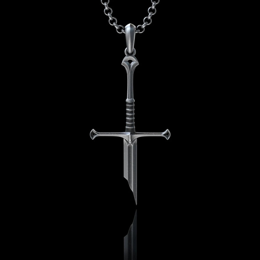 Unique Broken Sword Pendant Necklace - Stylish Gothic Jewelry for Men and Women