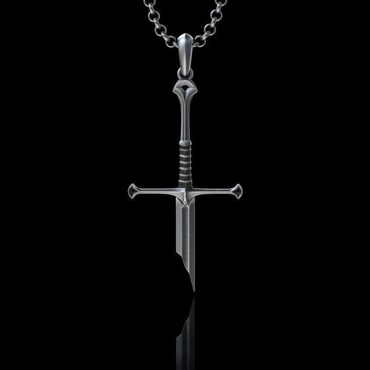 Unique Broken Sword Pendant Necklace - Stylish Gothic Jewelry for Men and Women