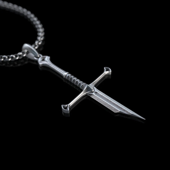 Unique Broken Sword Pendant Necklace - Stylish Gothic Jewelry for Men and Women