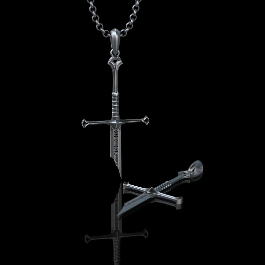 Unique Broken Sword Pendant Necklace - Stylish Gothic Jewelry for Men and Women