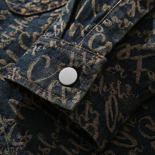 Men's Plus-Size Denim Jacket – Trendy Brand – New Retro Washed Jacquard Collar Shirt – Casual Spring & Autumn 2025