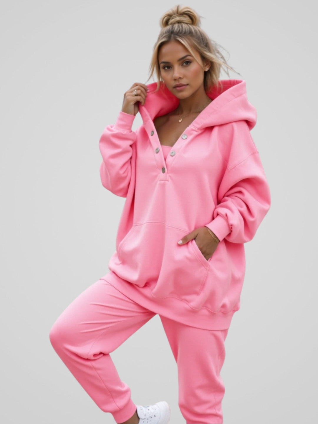 Cozy Oversized Snap-Fit Hoodie for Ultimate Comfort