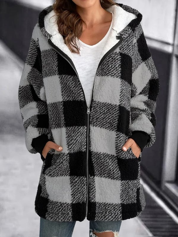 Women Oversized Zip Hooded Jacket