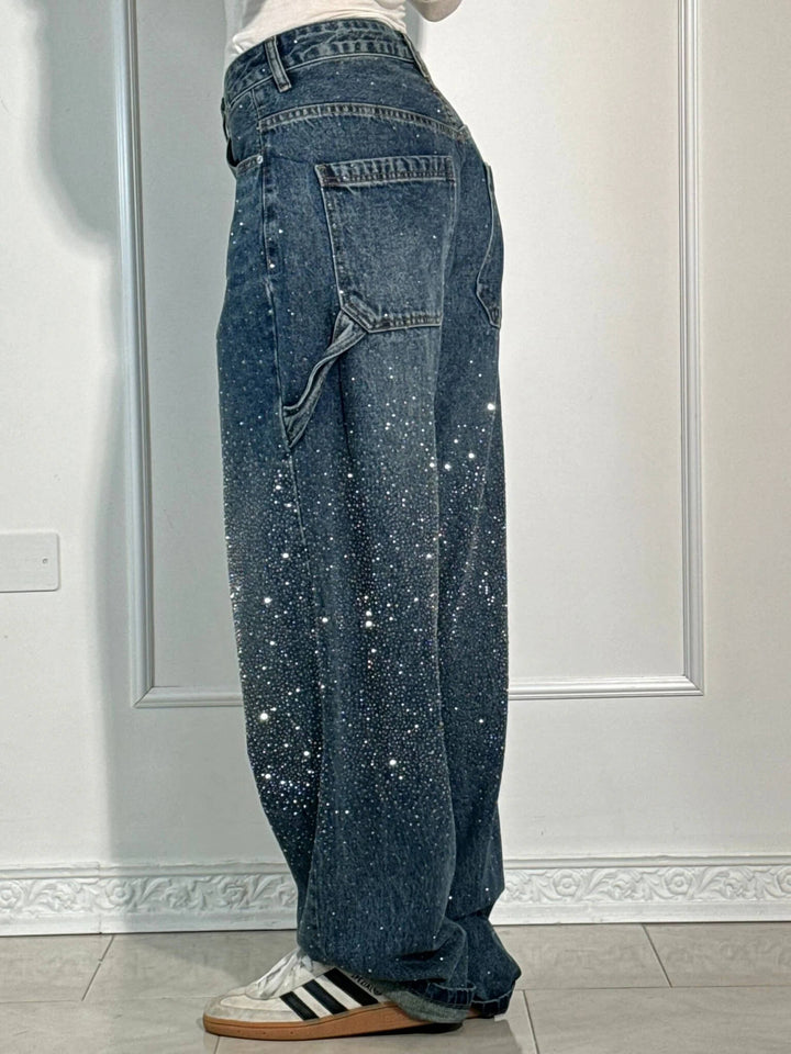 Trendy Balloon Fit Carpenter Denim Jeans for Women - Stylish and Comfortable