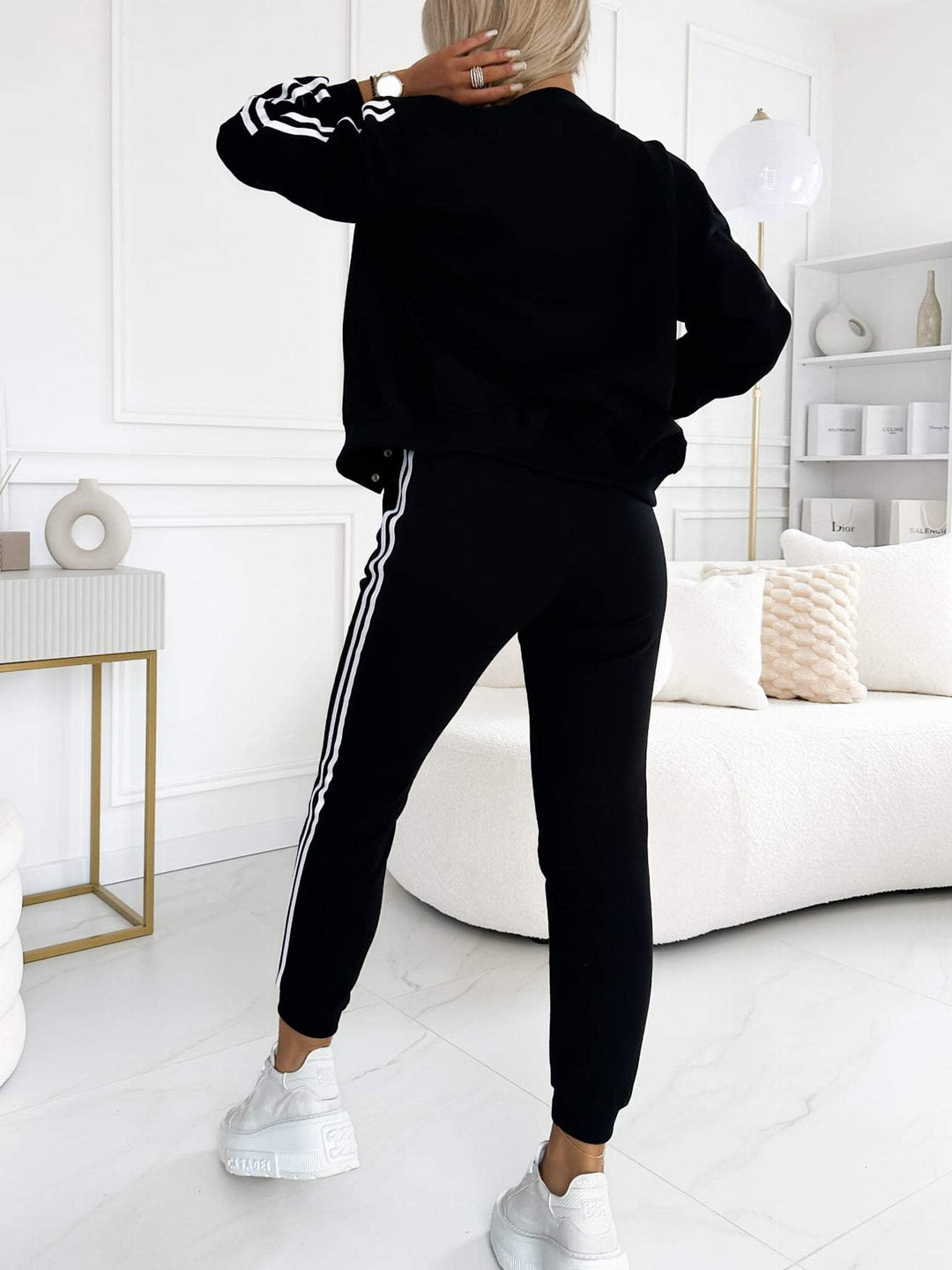 Women's Three-Piece Baseball Jacket and Pants Set - Stylish Athletic Outfit