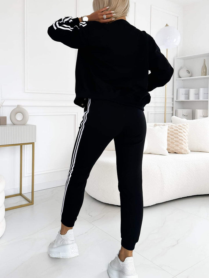 Women's Three-Piece Baseball Jacket and Pants Set - Stylish Athletic Outfit
