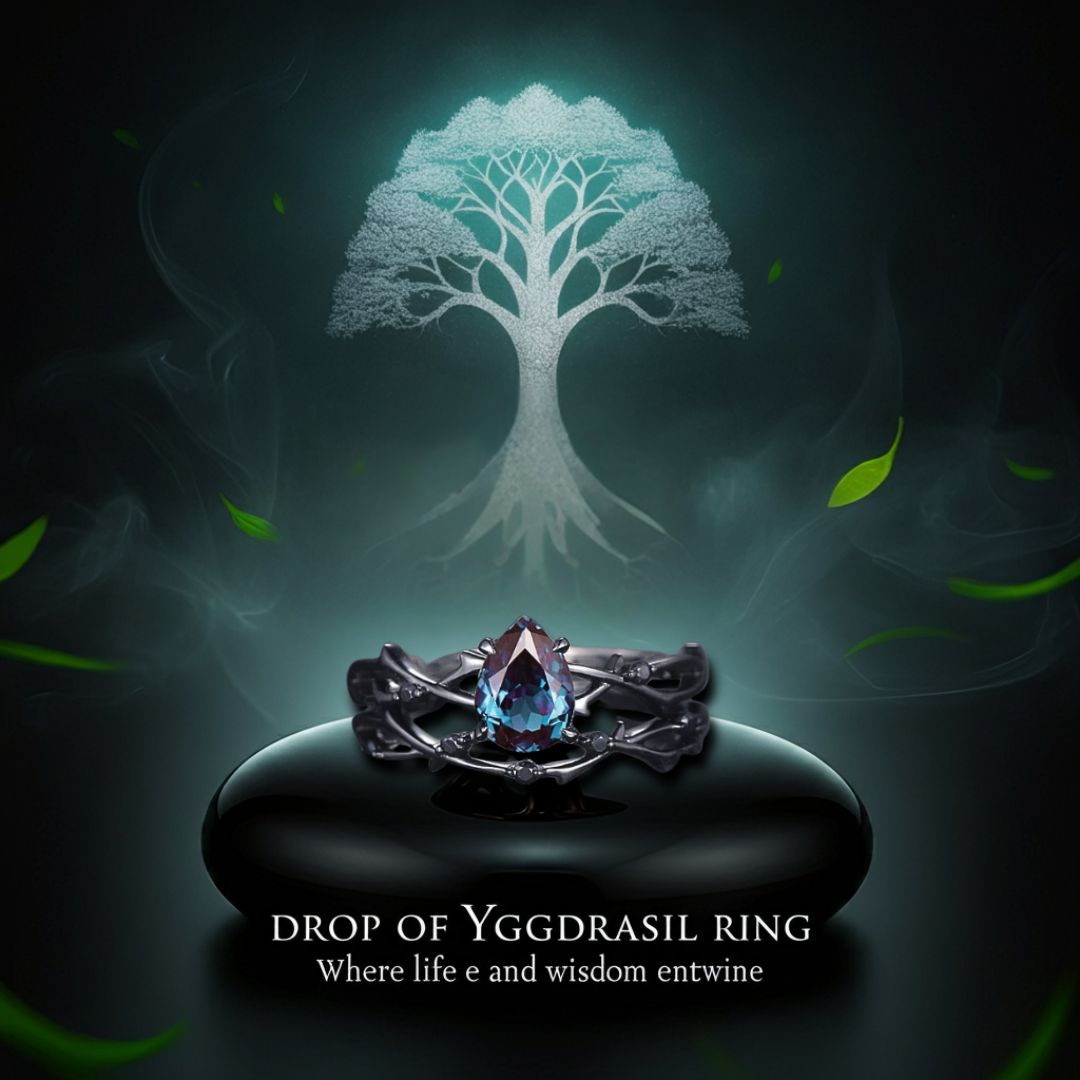 Yggdrasil-Inspired Nature-Themed Ring - Unique Symbolic Jewelry