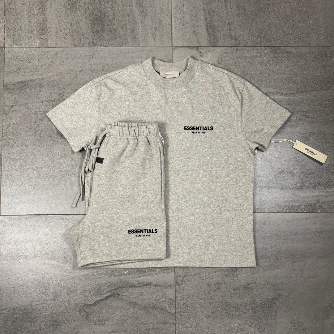 Fear of God Essentials Short Set 'Dark Heather Oatmeal' (SS22)