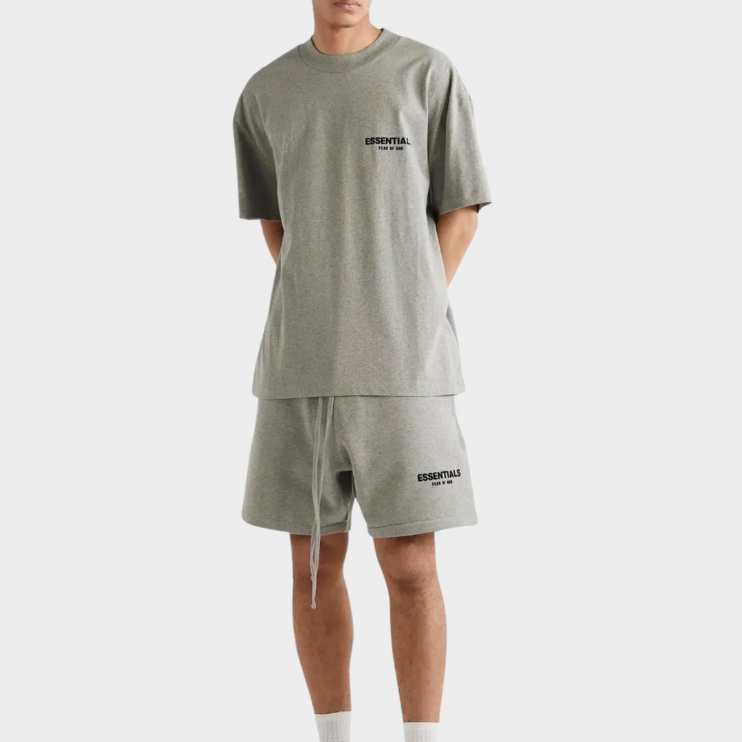 Fear of God Essentials Short Set 'Dark Heather Oatmeal' (SS22)