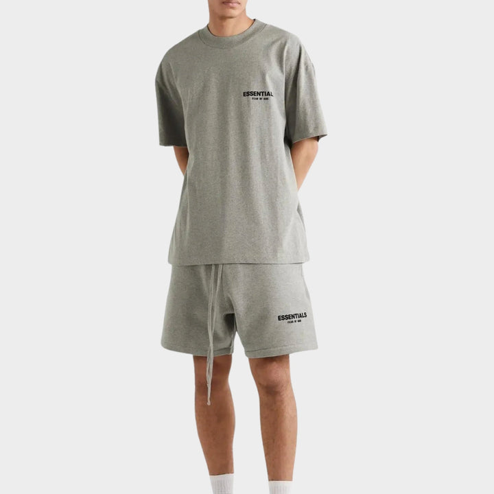 Fear of God Essentials Short Set 'Dark Heather Oatmeal' (SS22)