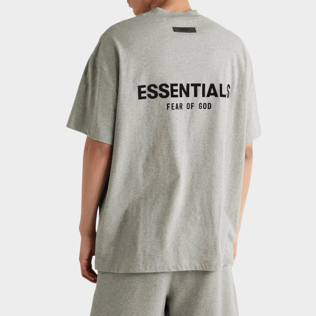 Fear of God Essentials Short Set 'Dark Heather Oatmeal' (SS22)