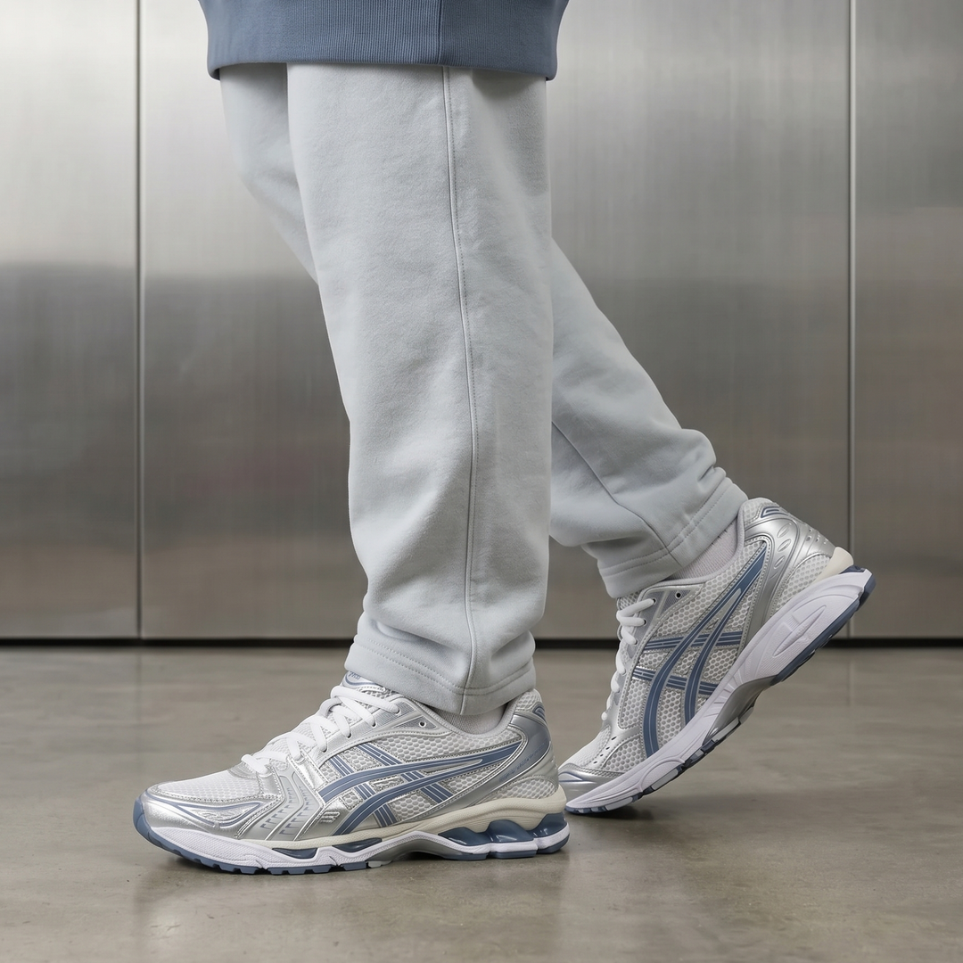 ASICS Gel-Kayano 14 – White / Metallic Silver / Navy