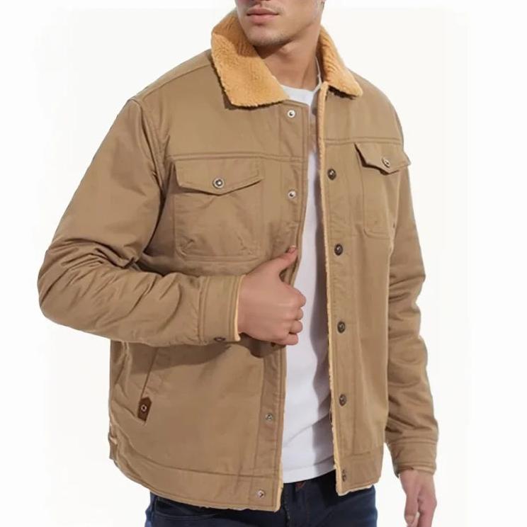 Men's Sherpa Lined Trucker Jacket for Warmth and Style