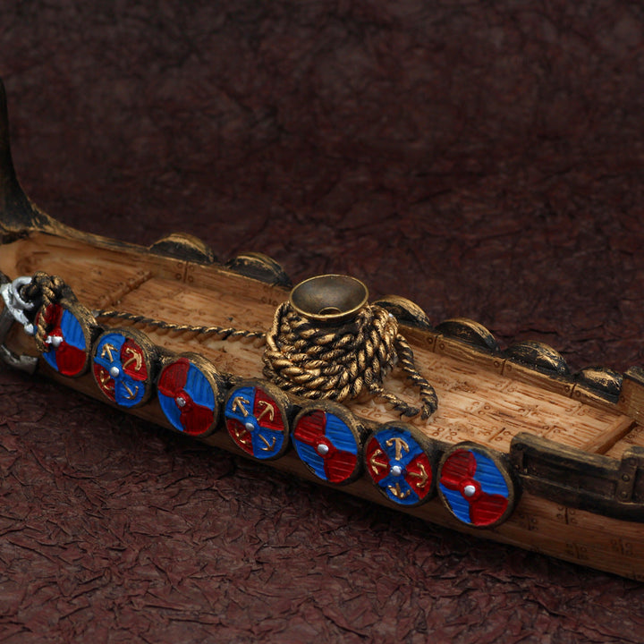 Viking Longship Incense Burner - Drakkar Style Aromatherapy Holder