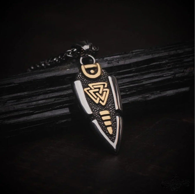 Viking-Inspired Odin's Spearhead Pendant Necklace for Men and Women