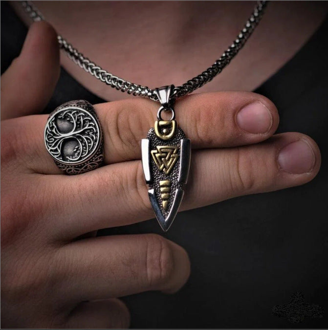 Viking-Inspired Odin's Spearhead Pendant Necklace for Men and Women