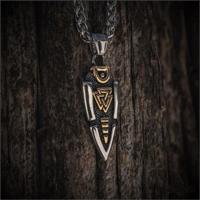 Viking-Inspired Odin's Spearhead Pendant Necklace for Men and Women