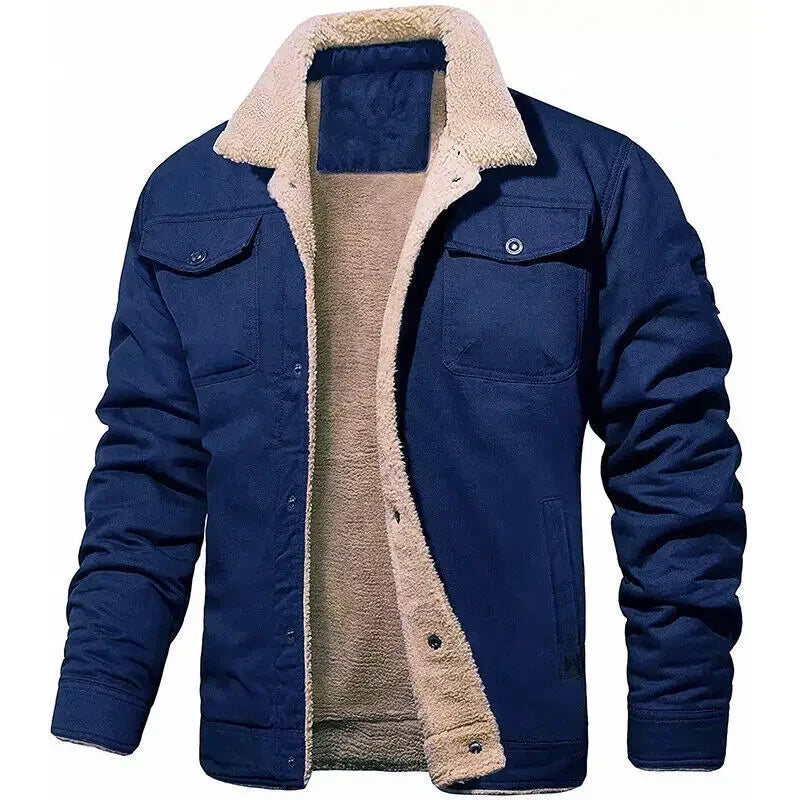 Men's Sherpa Lined Trucker Jacket for Warmth and Style