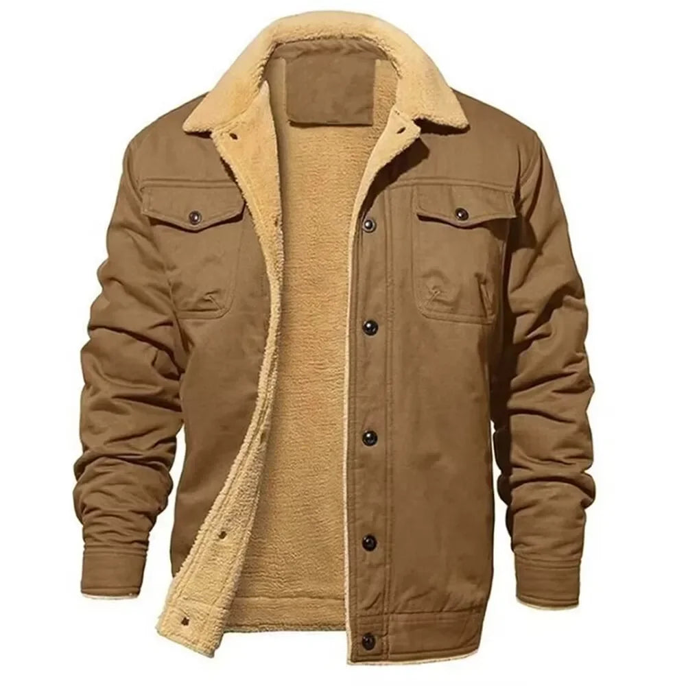 Men's Sherpa Lined Trucker Jacket for Warmth and Style