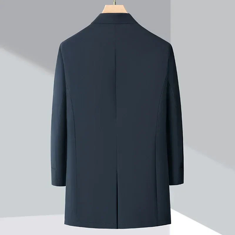 Men's Insulated Long Down Trench Coat for Maximum Warmth and Stylish Comfort
