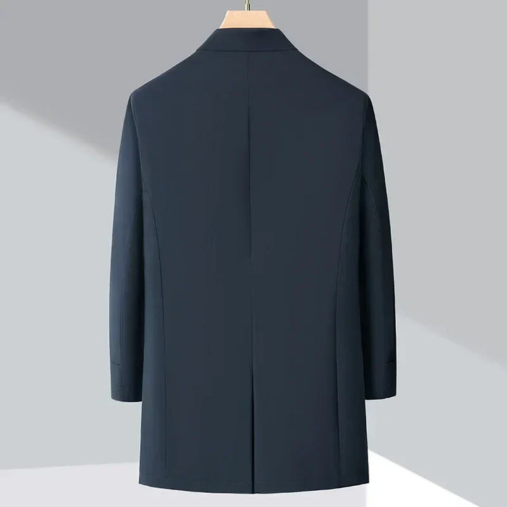 Men's Insulated Long Down Trench Coat for Maximum Warmth and Stylish Comfort