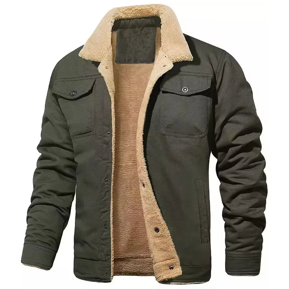 Men's Sherpa Lined Trucker Jacket for Warmth and Style