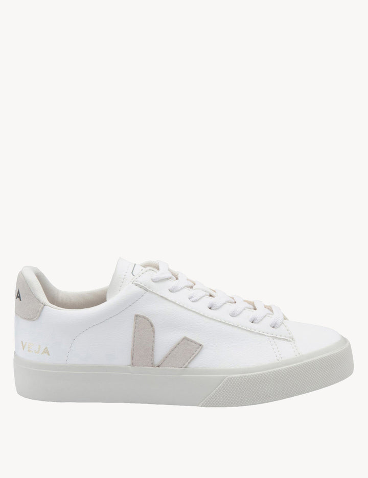 White Leather Natural Shoes
