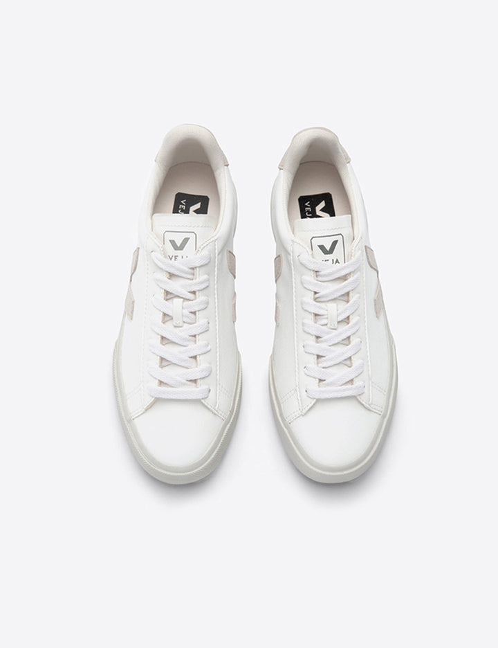 White Leather Natural Shoes