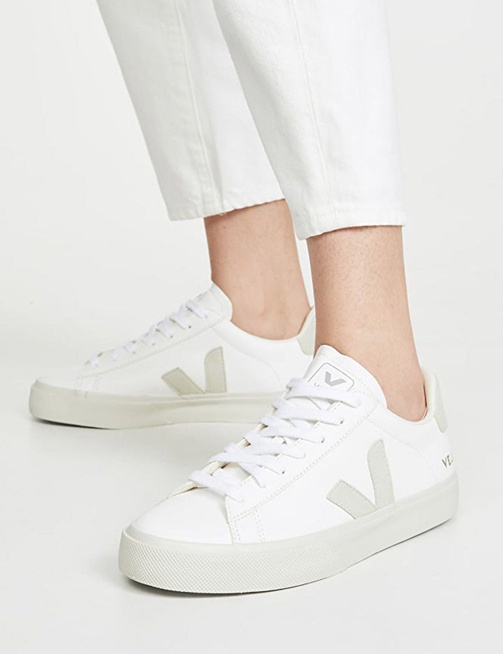 White Leather Natural Shoes