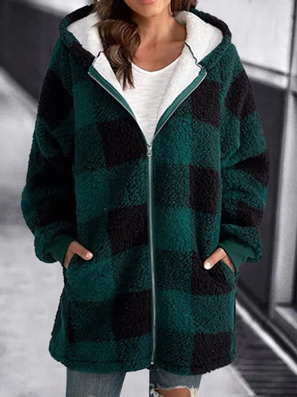Women Oversized Zip Hooded Jacket