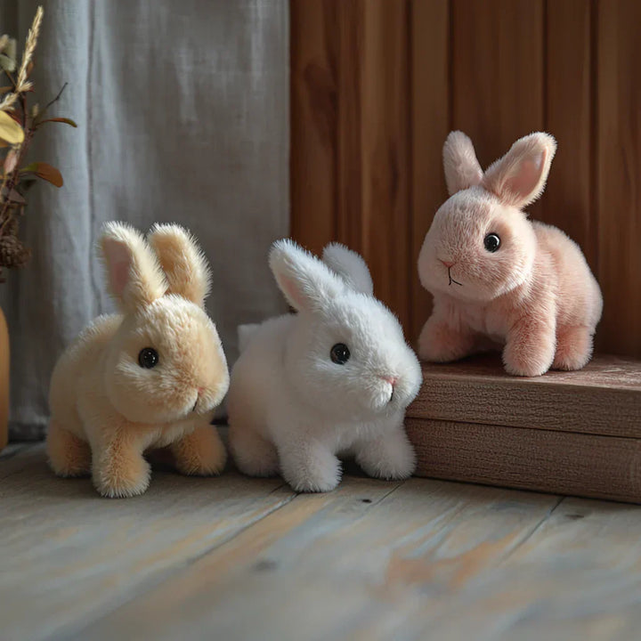 Realistic Plush Bunny Toy - Soft and Cuddly Rabbit Stuffed Animal for Kids