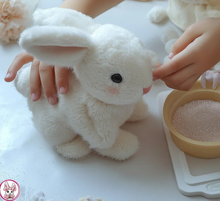 Realistic Plush Bunny Toy - Soft and Cuddly Rabbit Stuffed Animal for Kids