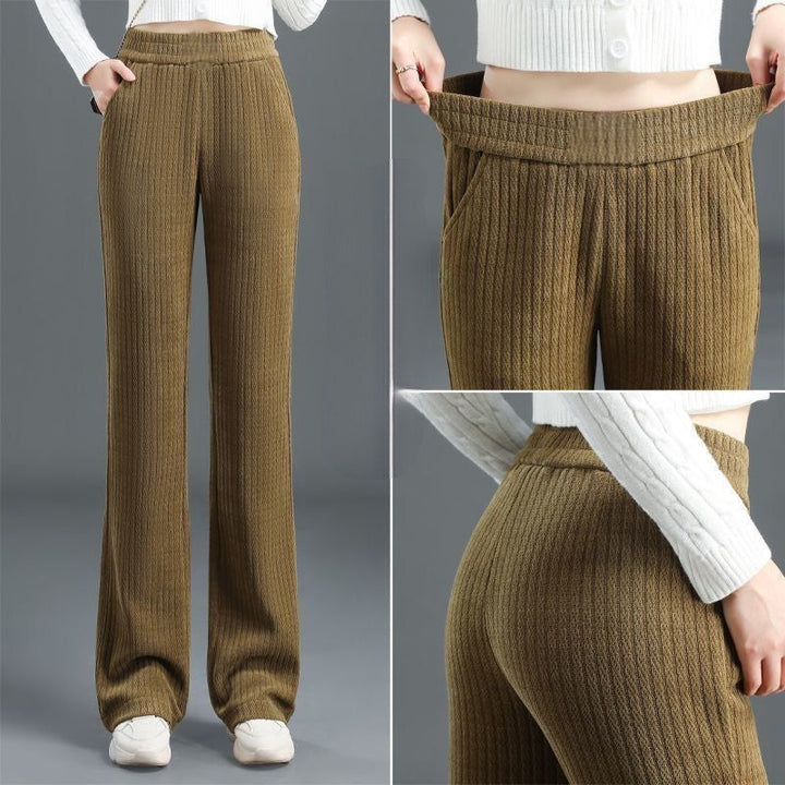 Women's Comfortable Stretchy Wide Leg Pants with Elastic Waist - Versatile Loose Fit Trousers
