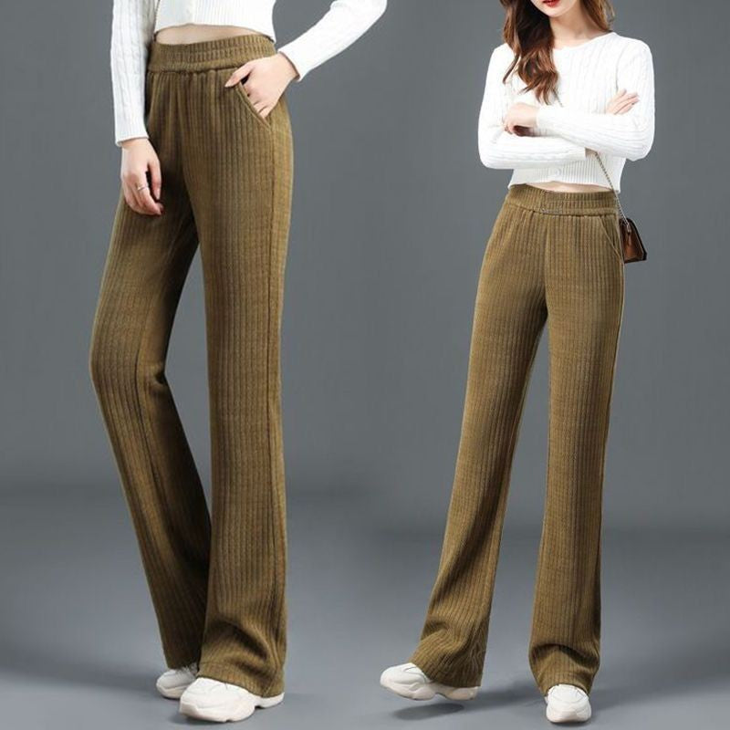 Women's Comfortable Stretchy Wide Leg Pants with Elastic Waist - Versatile Loose Fit Trousers