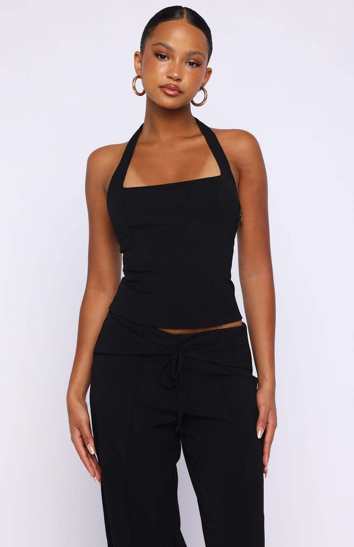 Lace Back Halter Top