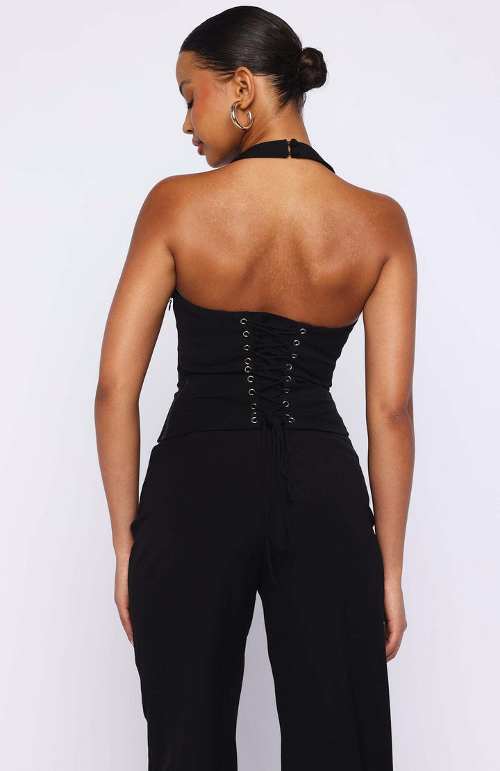 Lace Back Halter Top