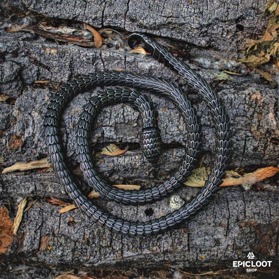 Jormungandr Norse Mythology Snake Pendant Necklace - Viking-Inspired Jewelry