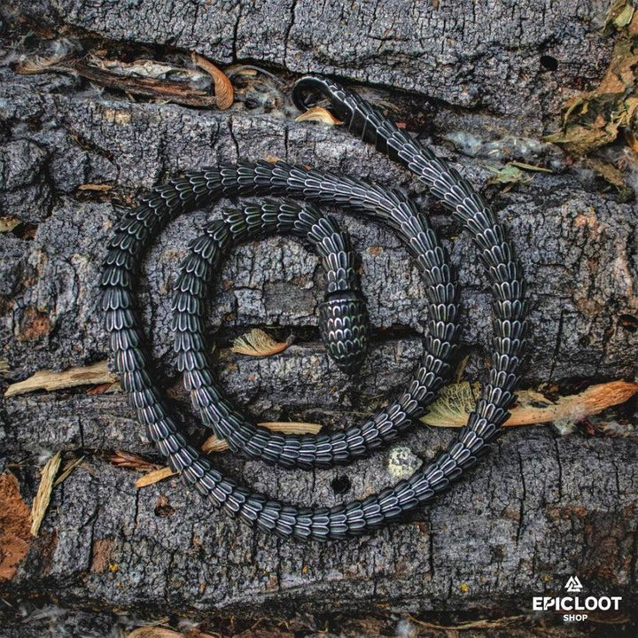 Jormungandr Norse Mythology Snake Pendant Necklace - Viking-Inspired Jewelry