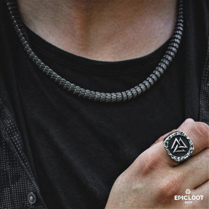 Jormungandr Norse Mythology Snake Pendant Necklace - Viking-Inspired Jewelry